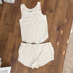 Women's FP Cream Tank Top and Shorts Set
